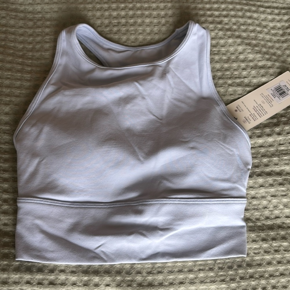 Light Blue high neck long line sports bra
